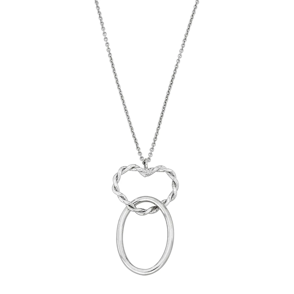 Gargantilla en plata Ley 925 con visos, Corazón, 45 cm. de largo, 0.50 mm. de ancho, de la coleccion Sueños