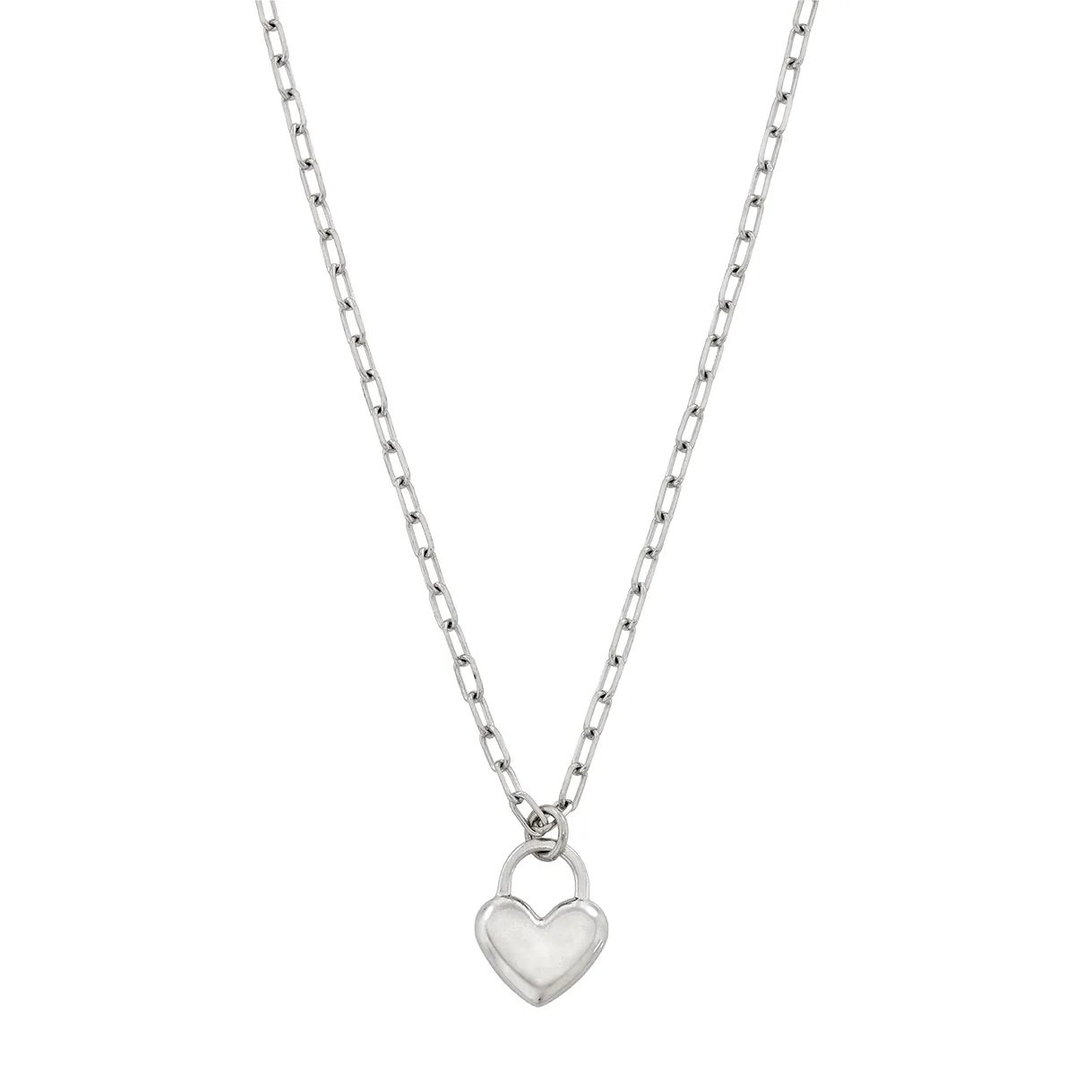 Gargantilla en plata Ley 925, Corazón, 42 cm. de largo, 2 mm. de ancho, de la coleccion Sueños