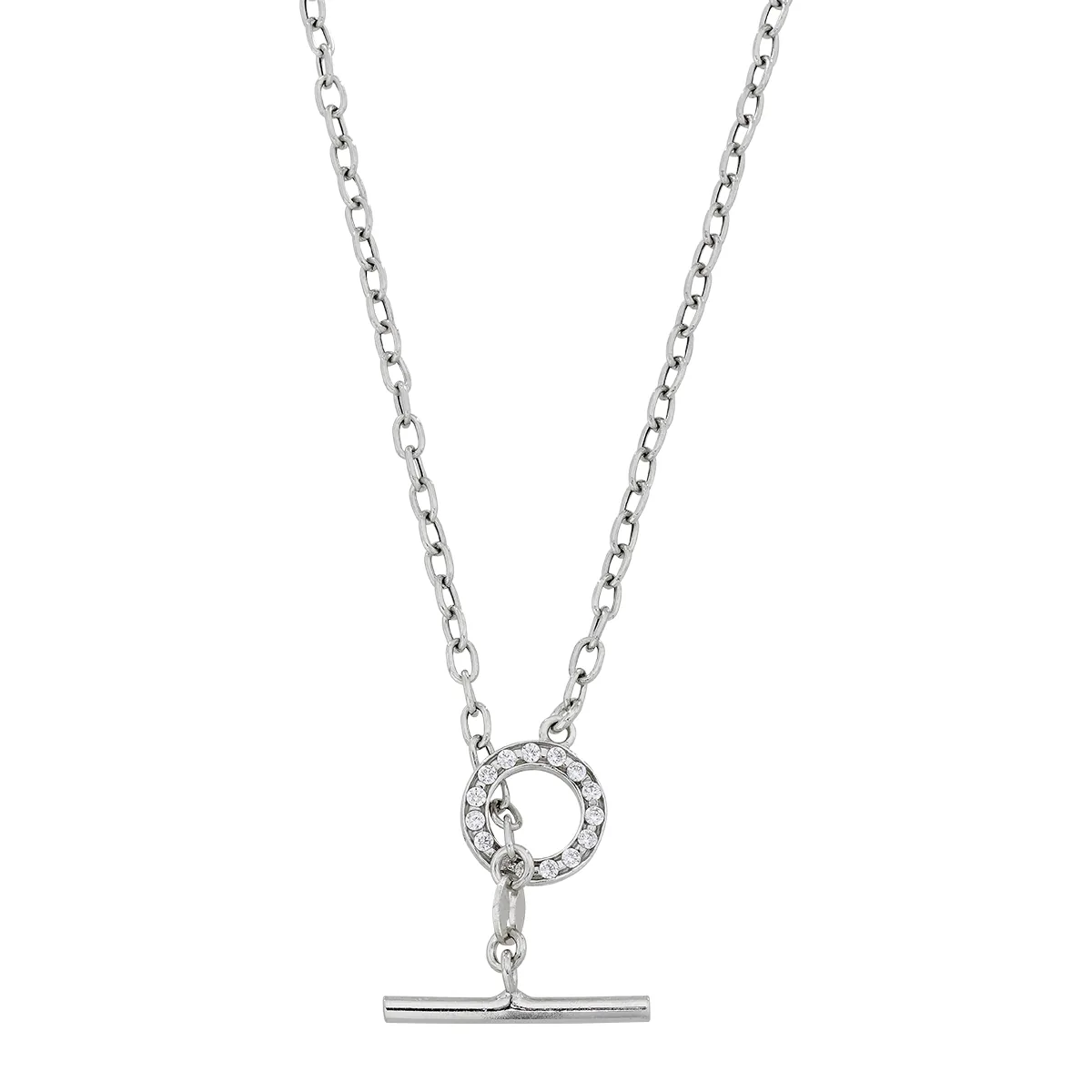 Gargantilla en plata Ley 925, Barras, con zircones, 45 cm. de largo, 2 mm. de ancho, de la coleccion Sueños