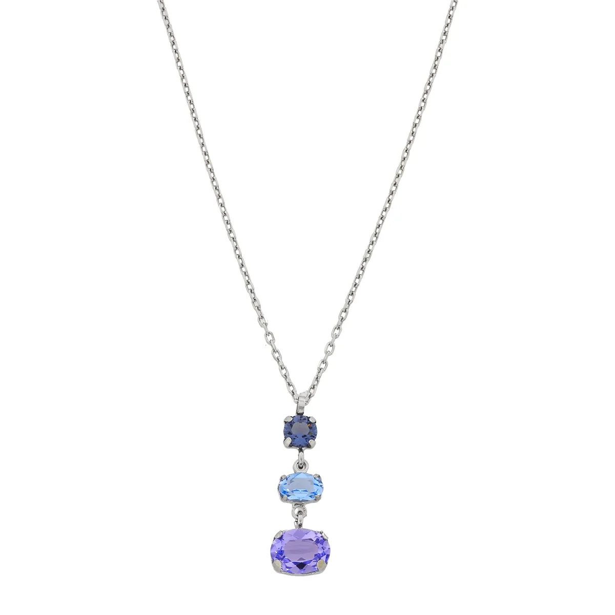 Gargantilla en plata Ley 925, Uñas, con cristales, 42 cm. de largo, 1 mm. de ancho, de la coleccion Sueños