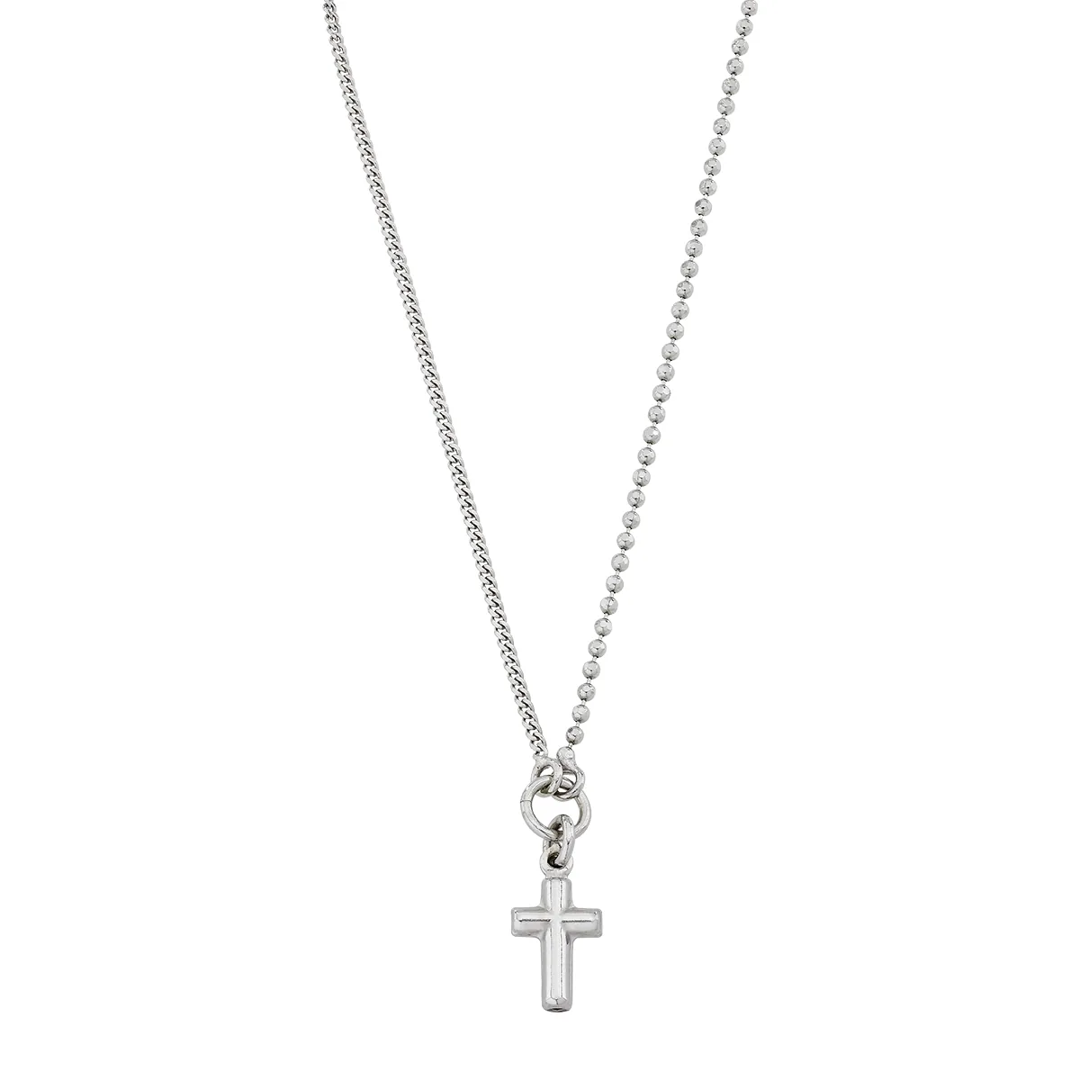 Gargantilla en plata Ley 925, Cruz, 45 cm. de largo, 0.50 mm. de ancho, de la coleccion Sueños
