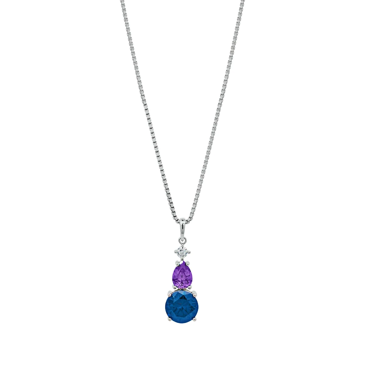 Gargantilla en plata Ley 925, Uñas+decoración, con zircon col central y decoración en zircon, 50 cm. de largo, 1 mm. de ancho, de la coleccion Sueños