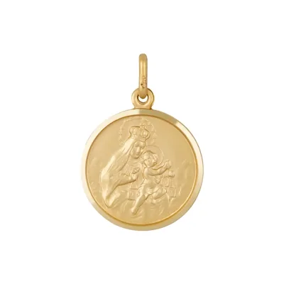 Medalla Escapulario en oro amarillo de 18 Kilates satinado