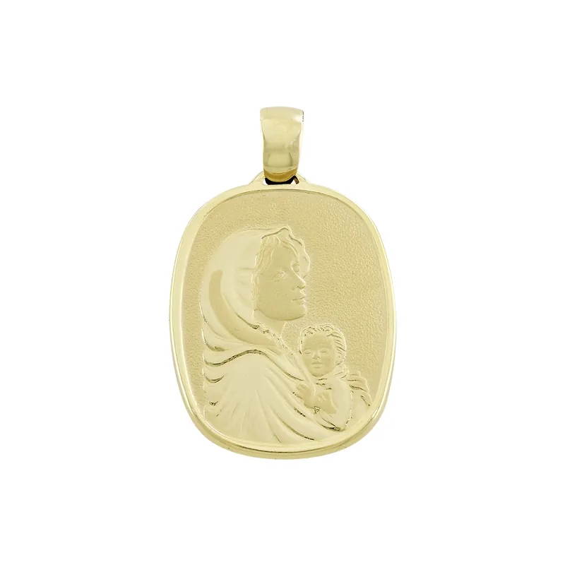 Medalla de la Virgen en oro amarillo de 18 Kilates, Virgen