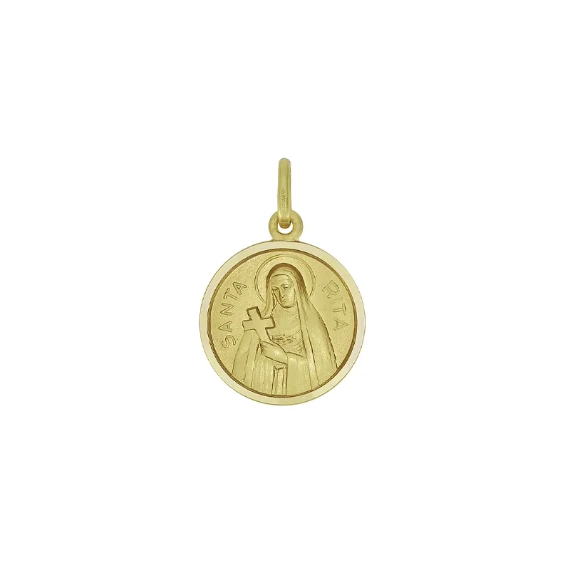 Medalla en oro amarillo de 18 Kilates satinado