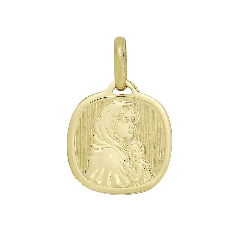 Medalla de la Virgen en oro amarillo de 18 Kilates