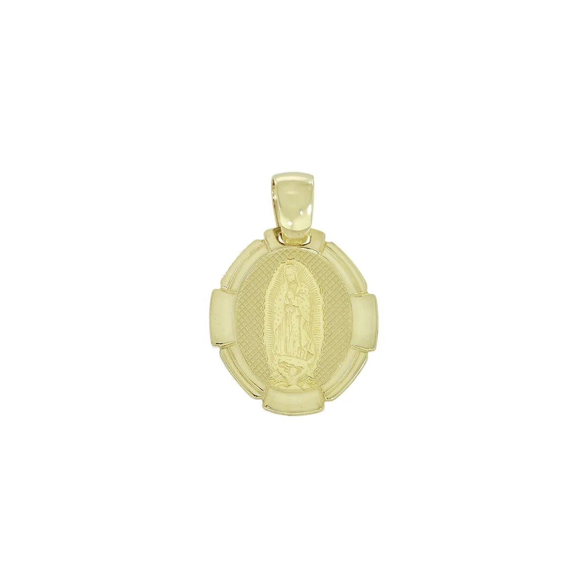 Medalla de la Virgen de Guadalupe en oro amarillo de 18 Kilates satinado
