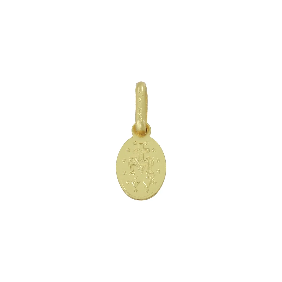 Medalla en oro amarillo de 18 Kilates satinado, Virgen
