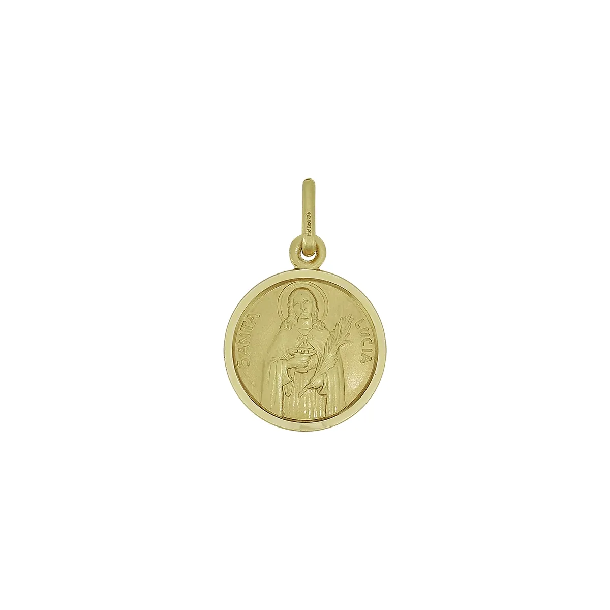 Medalla en oro amarillo de 18 Kilates satinado