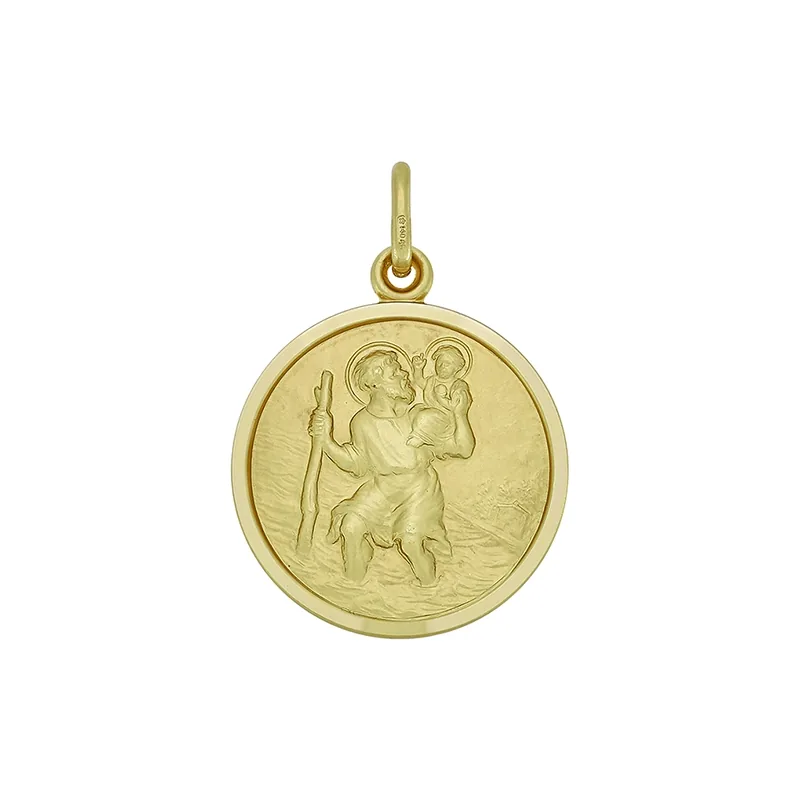 Medalla de San Cristobal en oro amarillo de 18 Kilates