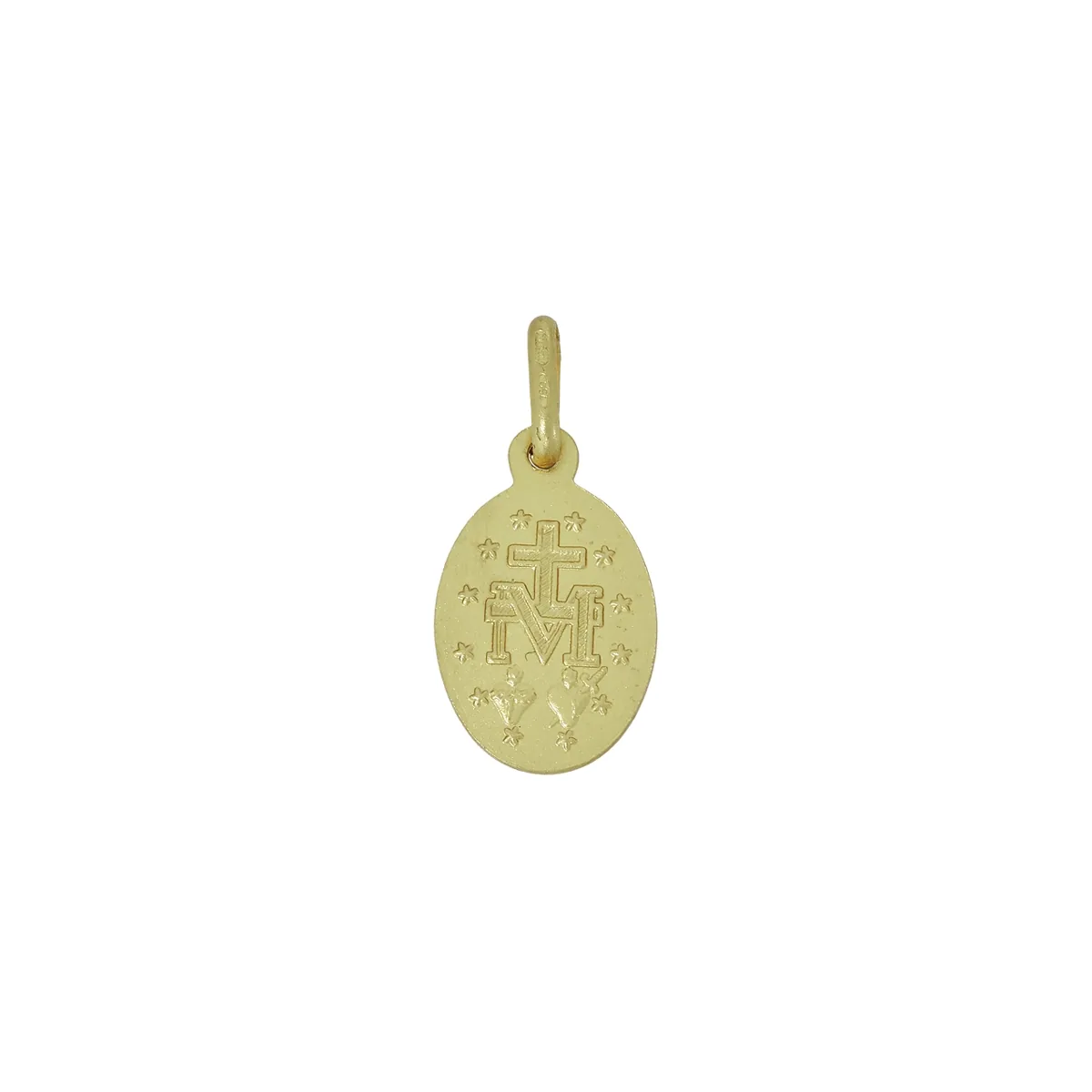 Medalla en oro amarillo de 18 Kilates satinado, Virgen