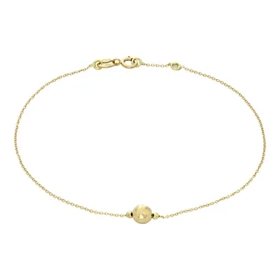 Pulsera en oro amarillo de 18 Kilates con visos, 17 cm. de largo, 0.50 mm. de ancho