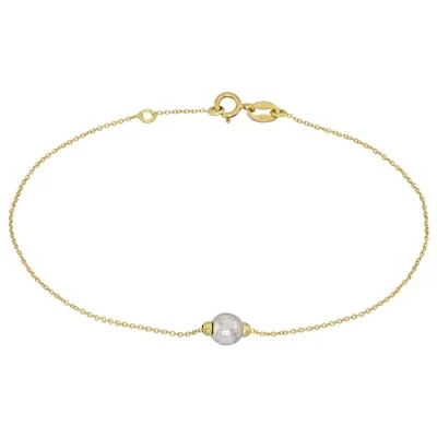 Pulsera en oro amarillo de 18 Kilates con visos, 17 cm. de largo, 0.50 mm. de ancho