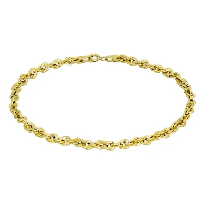 Pulsera en oro amarillo de 18 Kilates con visos, 19 cm. de largo, 3.50 mm. de ancho