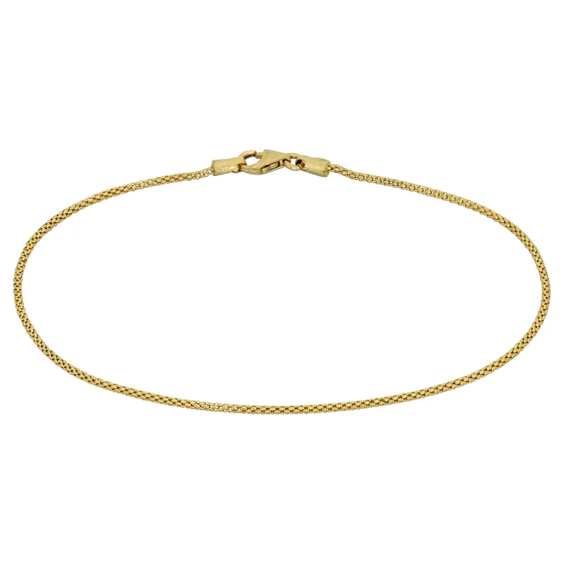 Pulsera en oro amarillo de 18 Kilates, 19 cm. de largo, 1 mm. de ancho