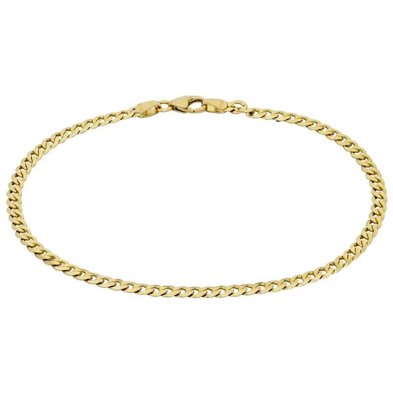 Pulsera en oro amarillo de 18 Kilates, 21 cm. de largo, 3 mm. de ancho