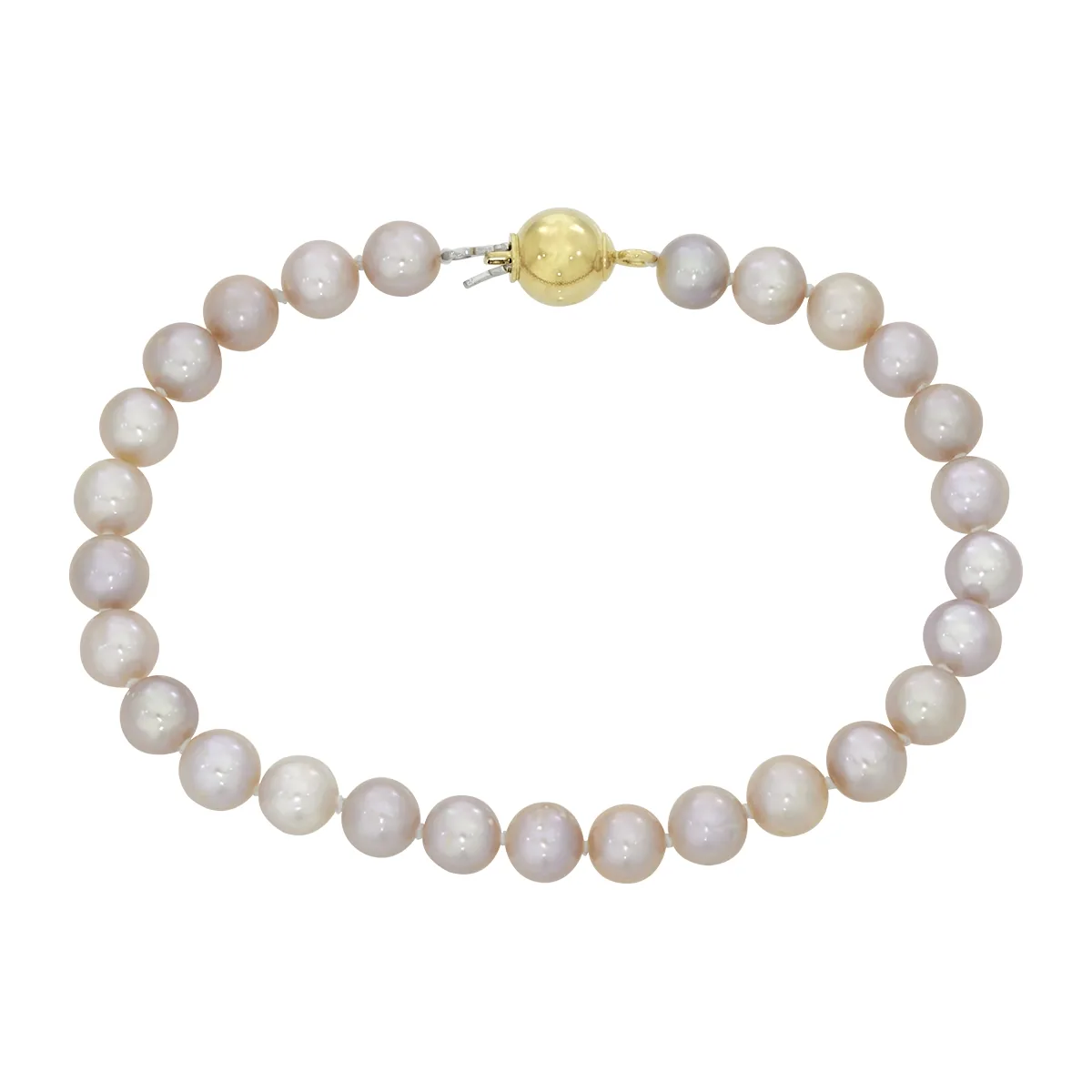 Pulsera con perlas centrales de 6 mm de ancho aprox con broche en oro amarillo de 18 Kilates, 19 cm. de largo