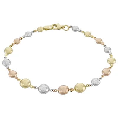 Pulsera en oro amarillo de 18 Kilates con visos, 19 cm. de largo, 1.50 mm. de ancho