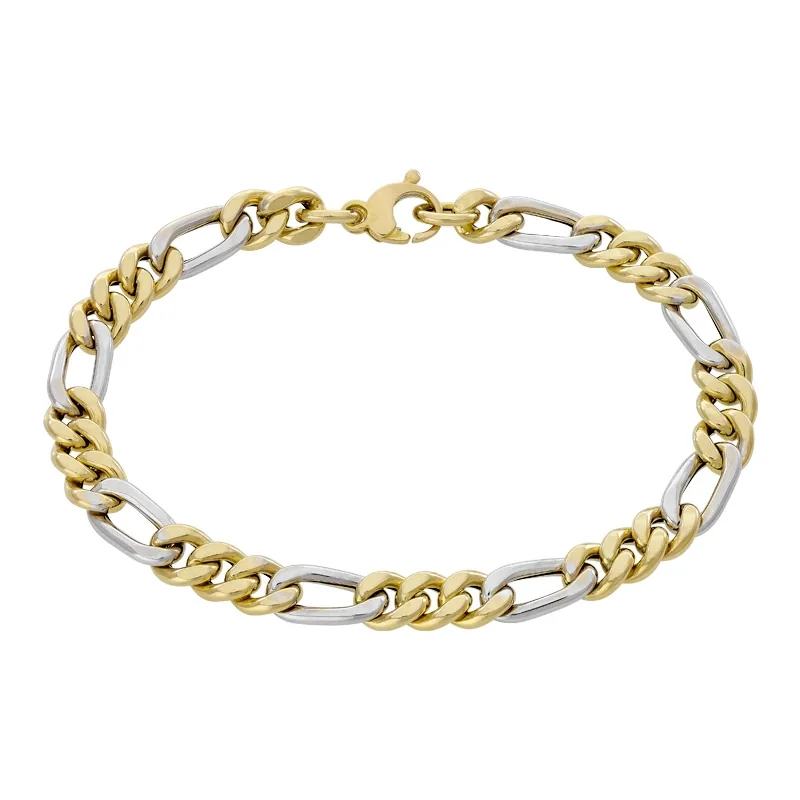 Pulsera en oro amarillo de 18 Kilates, 21 cm. de largo, 7 mm. de ancho