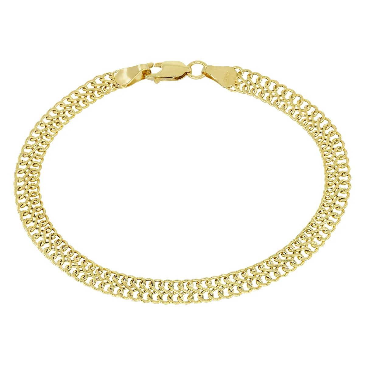Pulsera en oro amarillo de 18 Kilates, 19 cm. de largo, 5 mm. de ancho