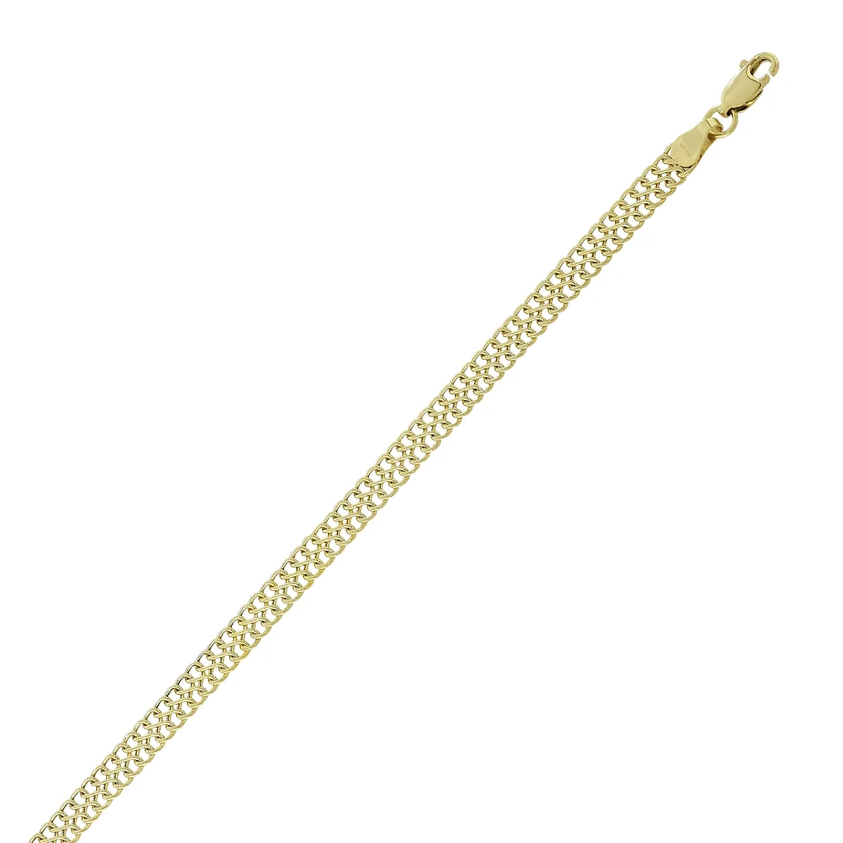 Pulsera en oro amarillo de 18 Kilates, 19 cm. de largo, 5 mm. de ancho