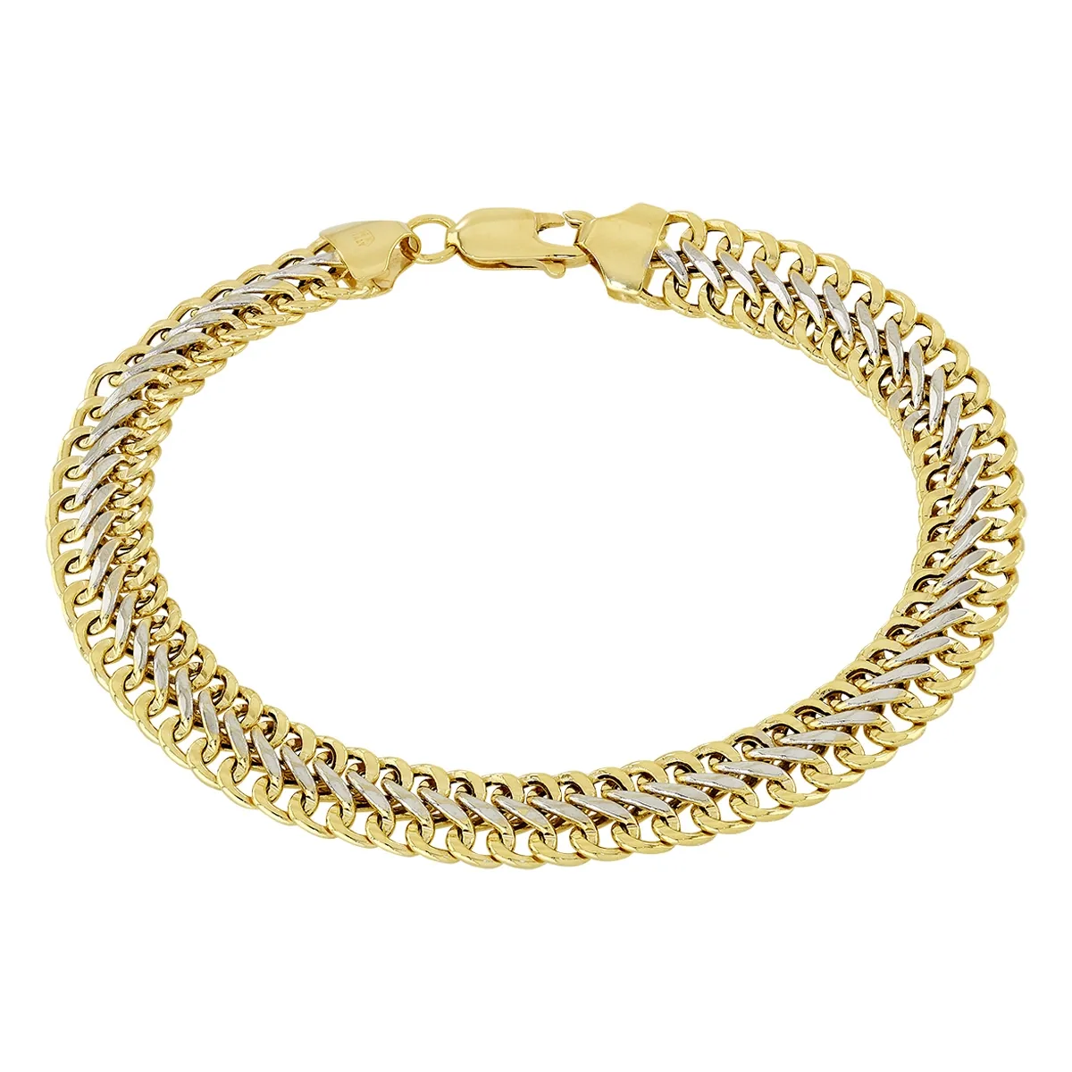 Pulsera en oro amarillo de 18 Kilates, 19 cm. de largo, 8 mm. de ancho
