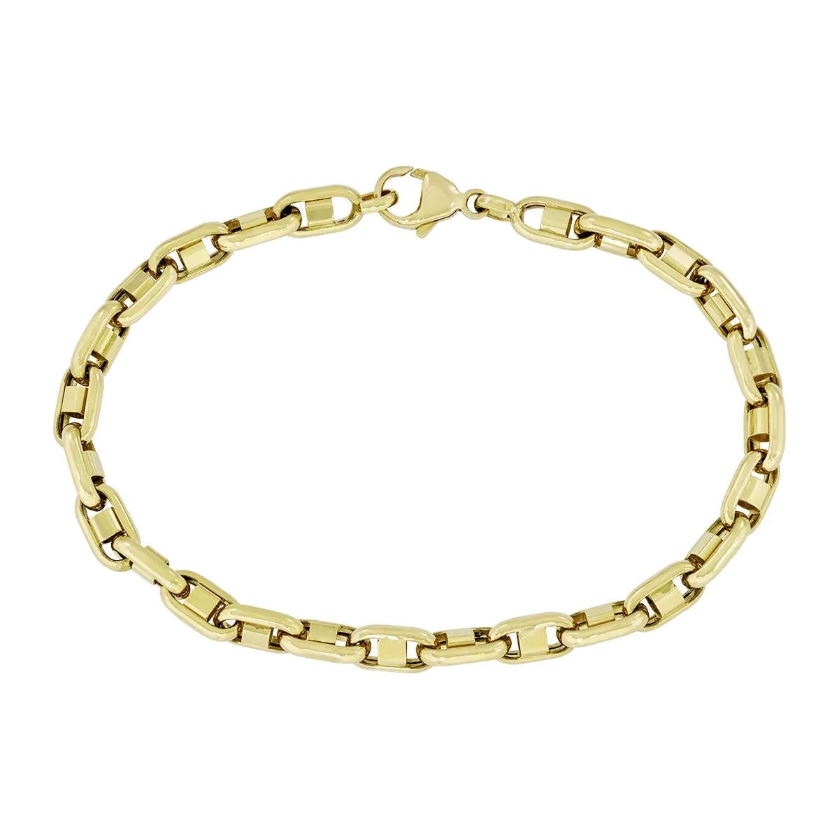 Pulsera en oro amarillo de 18 Kilates, 21 cm. de largo, 5 mm. de ancho