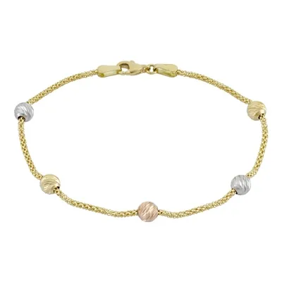 Pulsera en oro amarillo de 18 Kilates con visos, 19 cm. de largo, 1.50 mm. de ancho