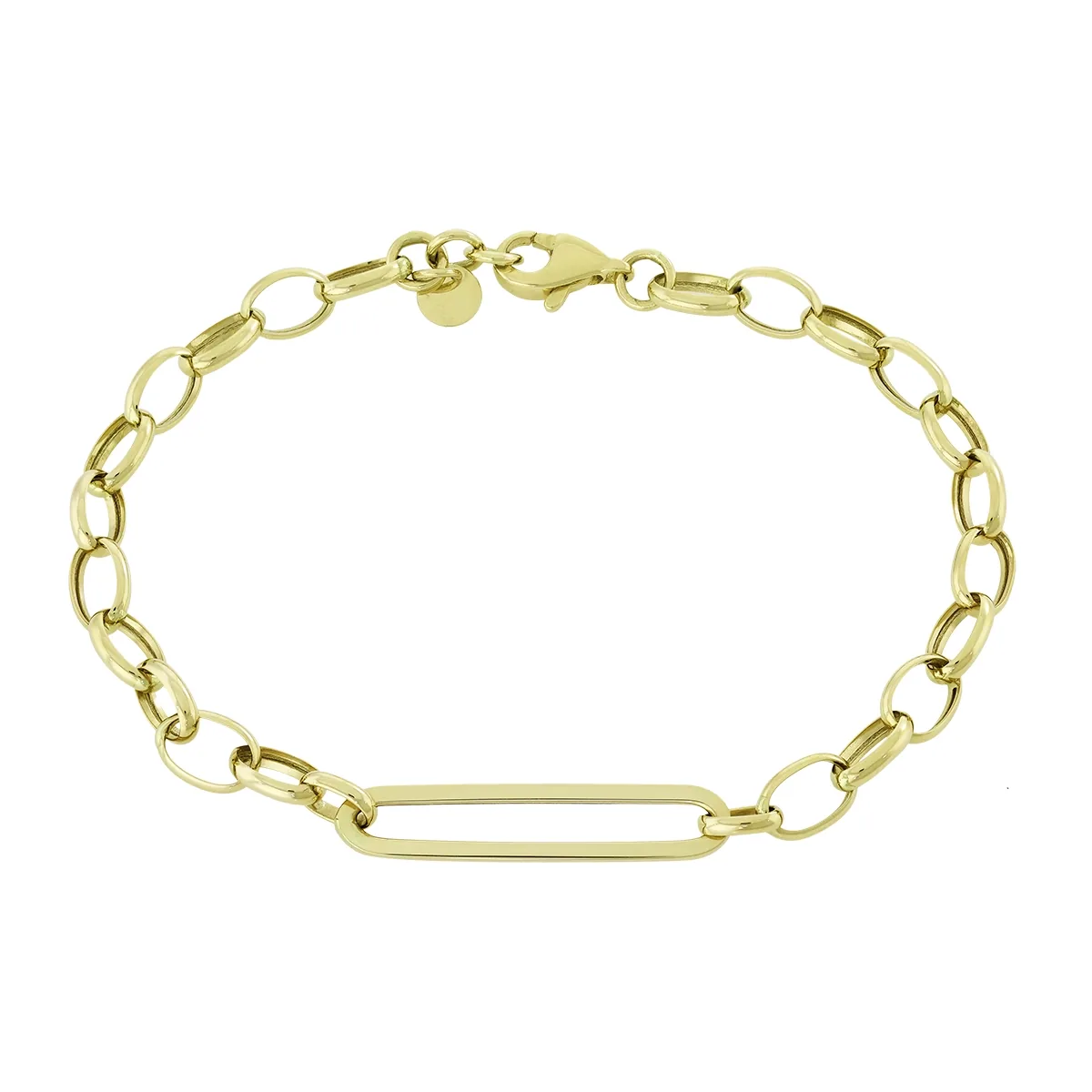 Pulsera en oro amarillo de 18 Kilates, 19 cm. de largo, 4 mm. de ancho