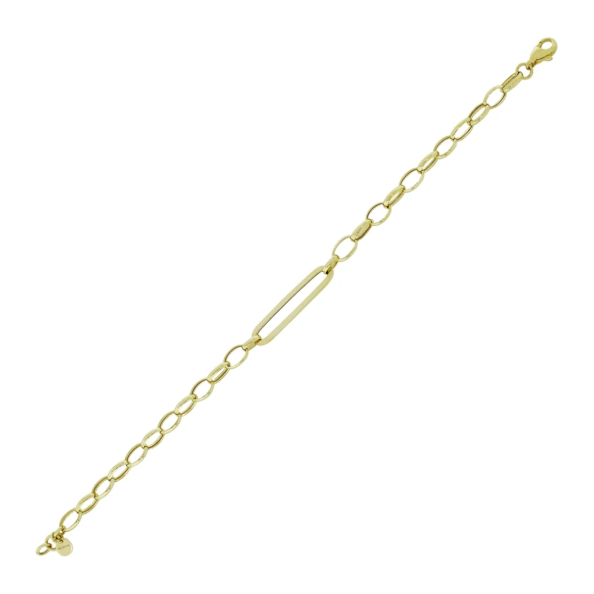 Pulsera en oro amarillo de 18 Kilates, 19 cm. de largo, 4 mm. de ancho