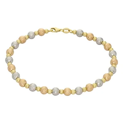 Pulsera en oro amarillo de 18 Kilates con visos, 19 cm. de largo, 5 mm. de ancho