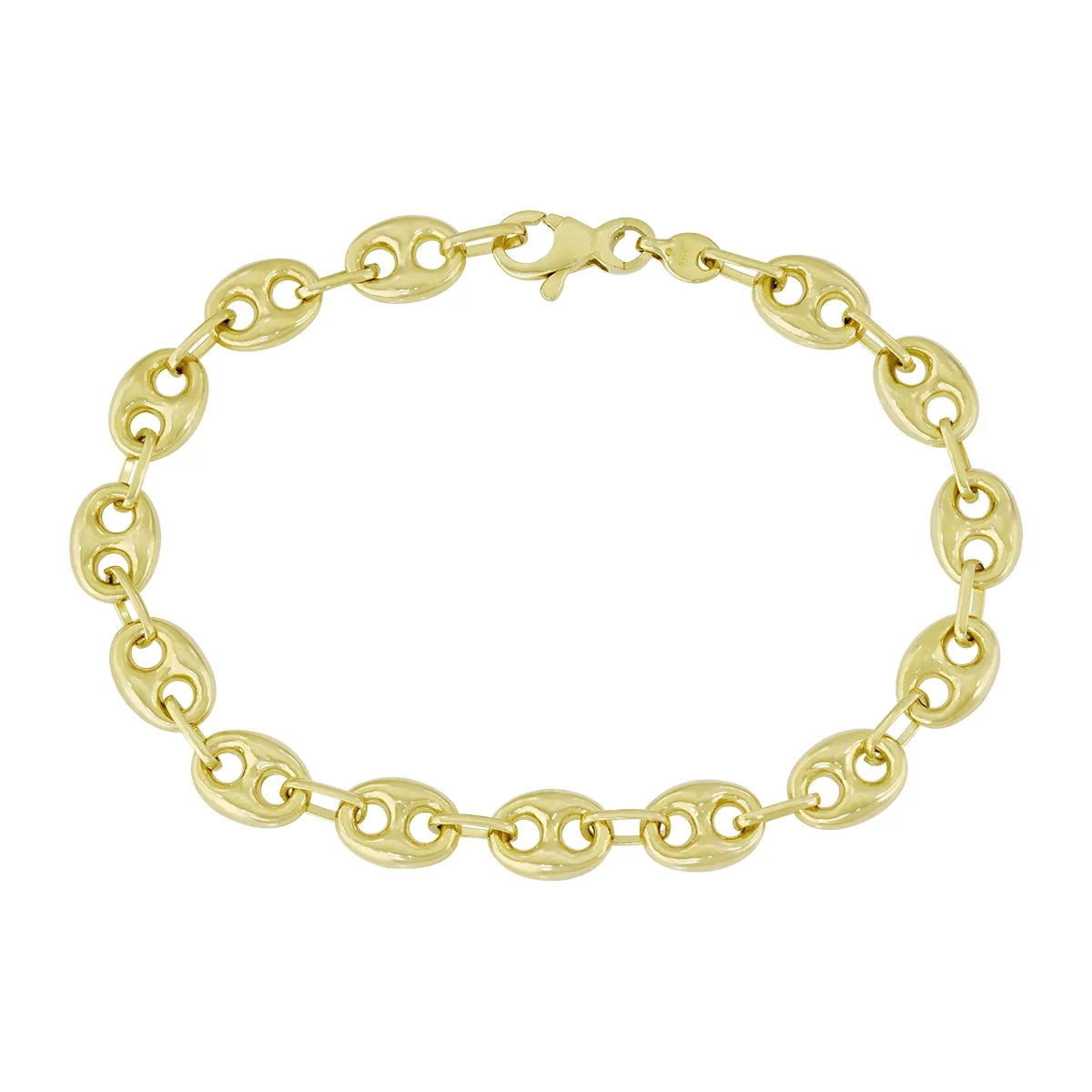 Pulsera en oro amarillo de 18 Kilates, 21 cm. de largo, 7.50 mm. de ancho