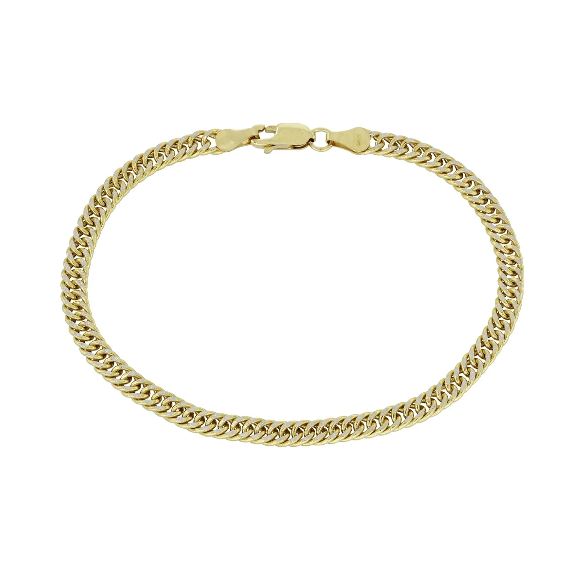 Pulsera en oro amarillo de 18 Kilates con visos, 21 cm. de largo, 4.50 mm. de ancho