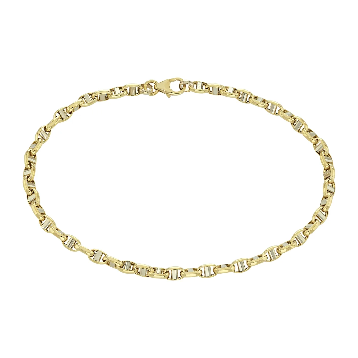 Pulsera en oro amarillo de 18 Kilates, 21 cm. de largo, 5 mm. de ancho