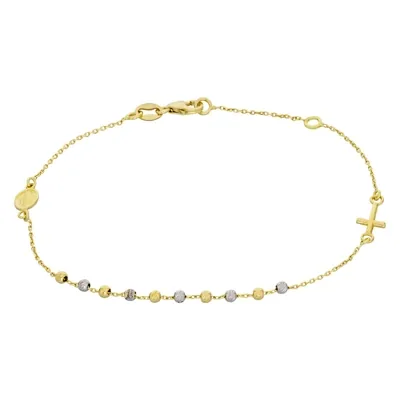 Pulsera en oro amarillo de 18 Kilates con visos, 17 cm. de largo, 0.50 mm. de ancho