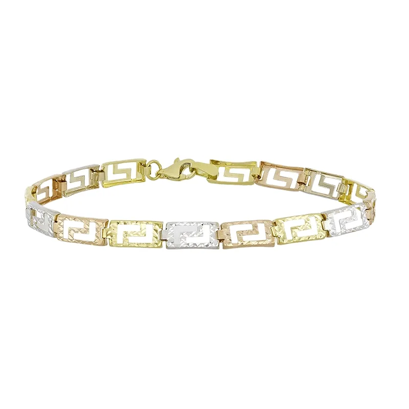 Pulsera en oro amarillo de 18 Kilates con visos, 18 cm. de largo, 5 mm. de ancho