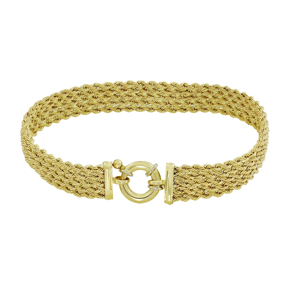 Pulsera en oro amarillo de 18 Kilates, 18 cm. de largo, 9 mm. de ancho