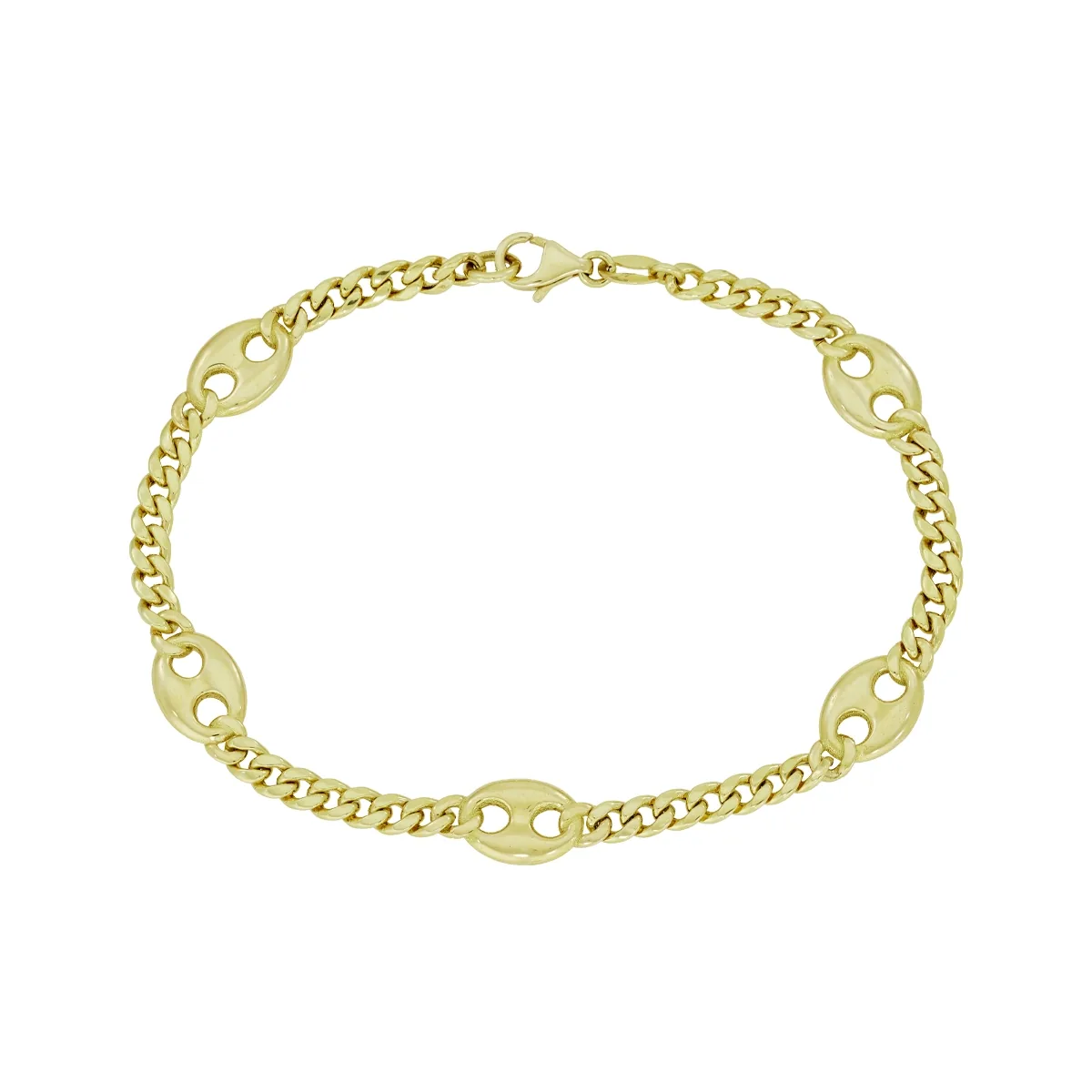 Pulsera en oro amarillo de 18 Kilates, 19 cm. de largo, 3.50 mm. de ancho