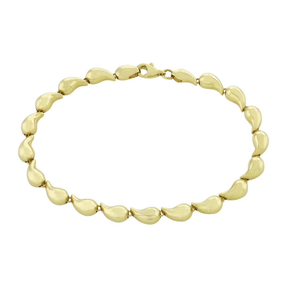 Pulsera en oro amarillo de 18 Kilates, 19 cm. de largo, 5 mm. de ancho