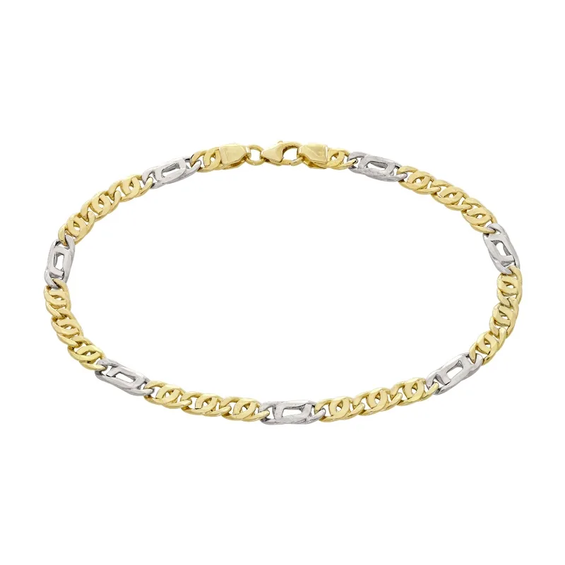 Pulsera en oro amarillo de 18 Kilates, 21 cm. de largo, 4 mm. de ancho