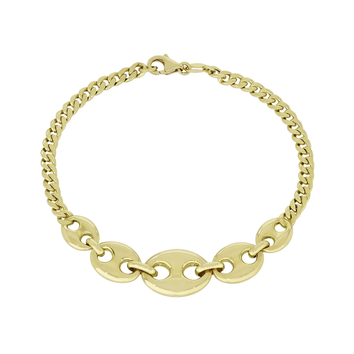 Pulsera en oro amarillo de 18 Kilates, 18 cm. de largo, 3.50 mm. de ancho