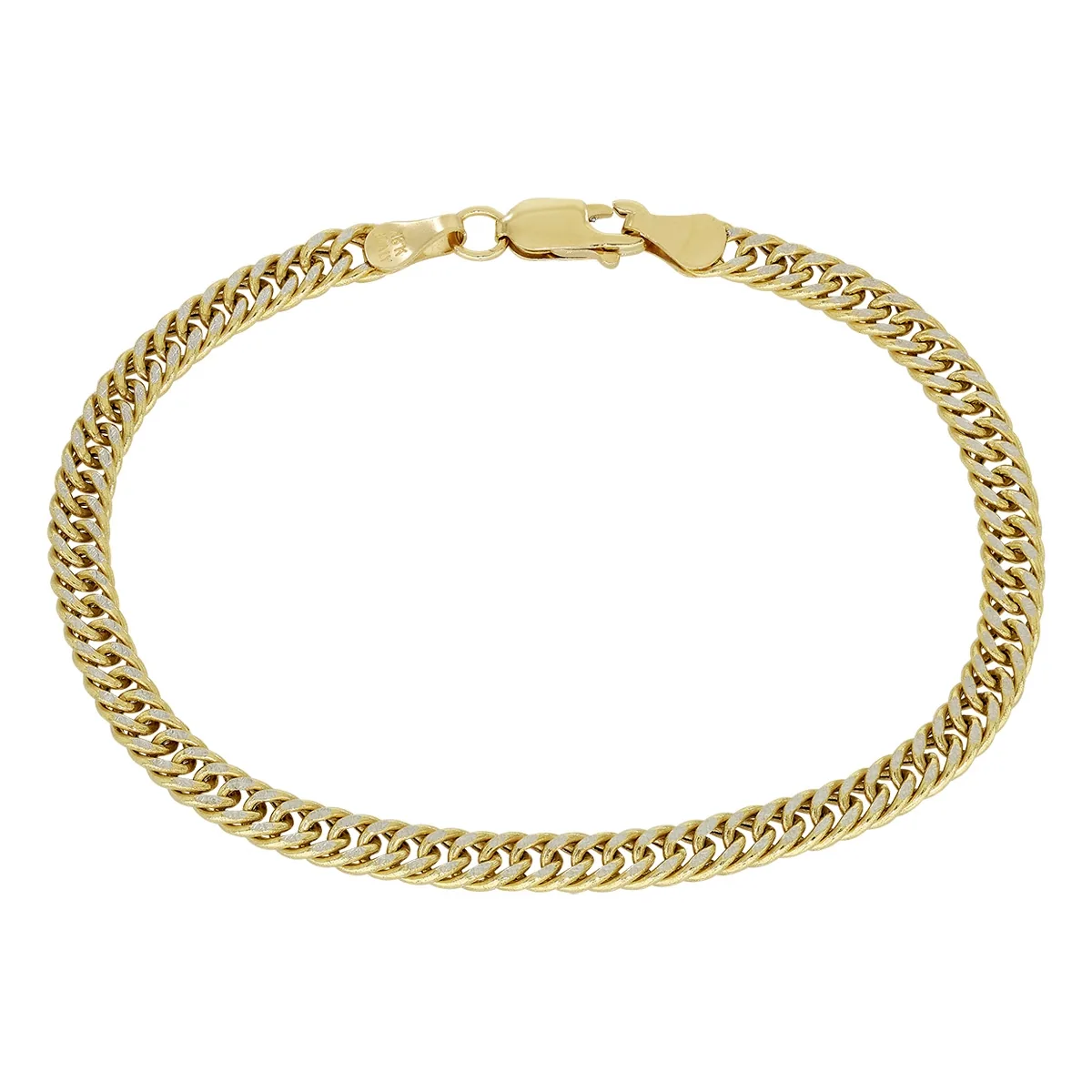 Pulsera en oro amarillo de 18 Kilates con visos, 19 cm. de largo, 4.50 mm. de ancho