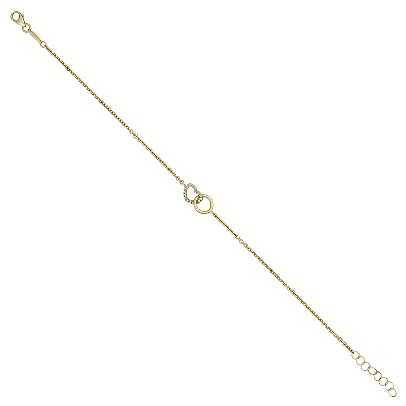 Pulsera de corazón en oro amarillo de 18 Kilates, con zircones
