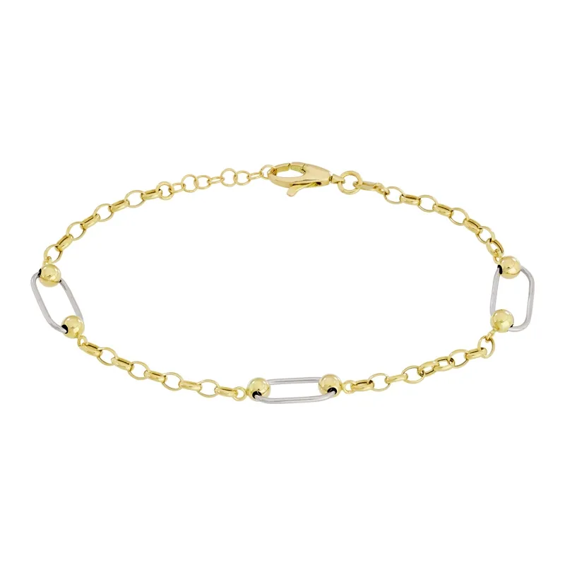 Pulsera en oro amarillo de 18 Kilates, 19 cm. de largo, 3 mm. de ancho