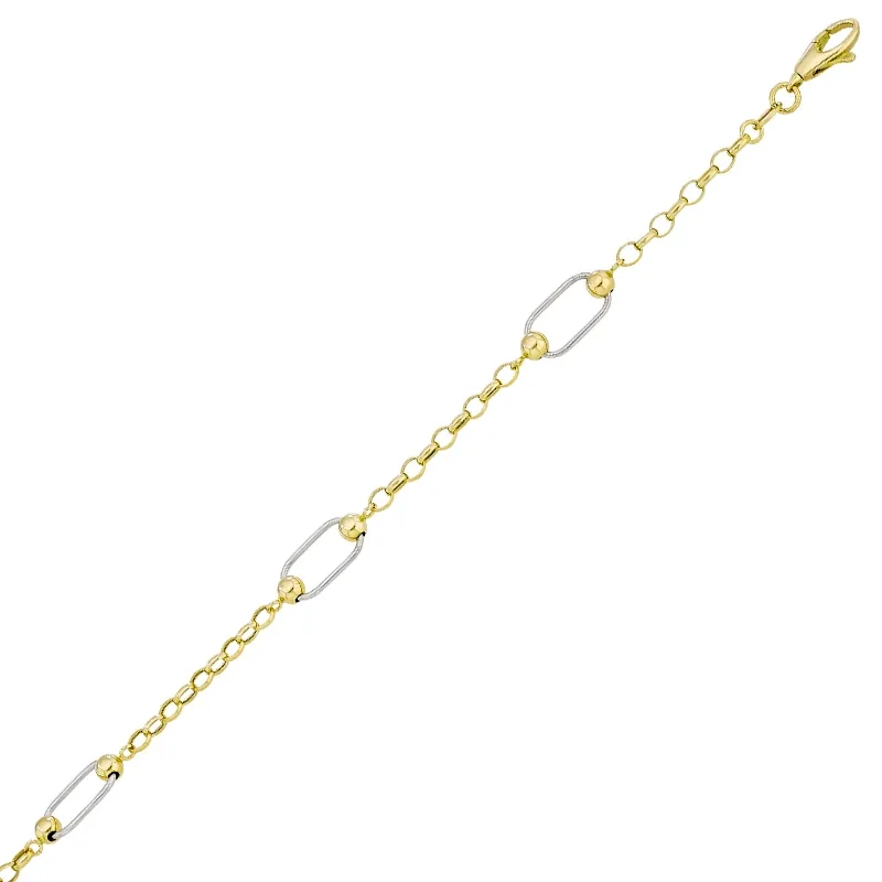 Pulsera en oro amarillo de 18 Kilates, 19 cm. de largo, 3 mm. de ancho