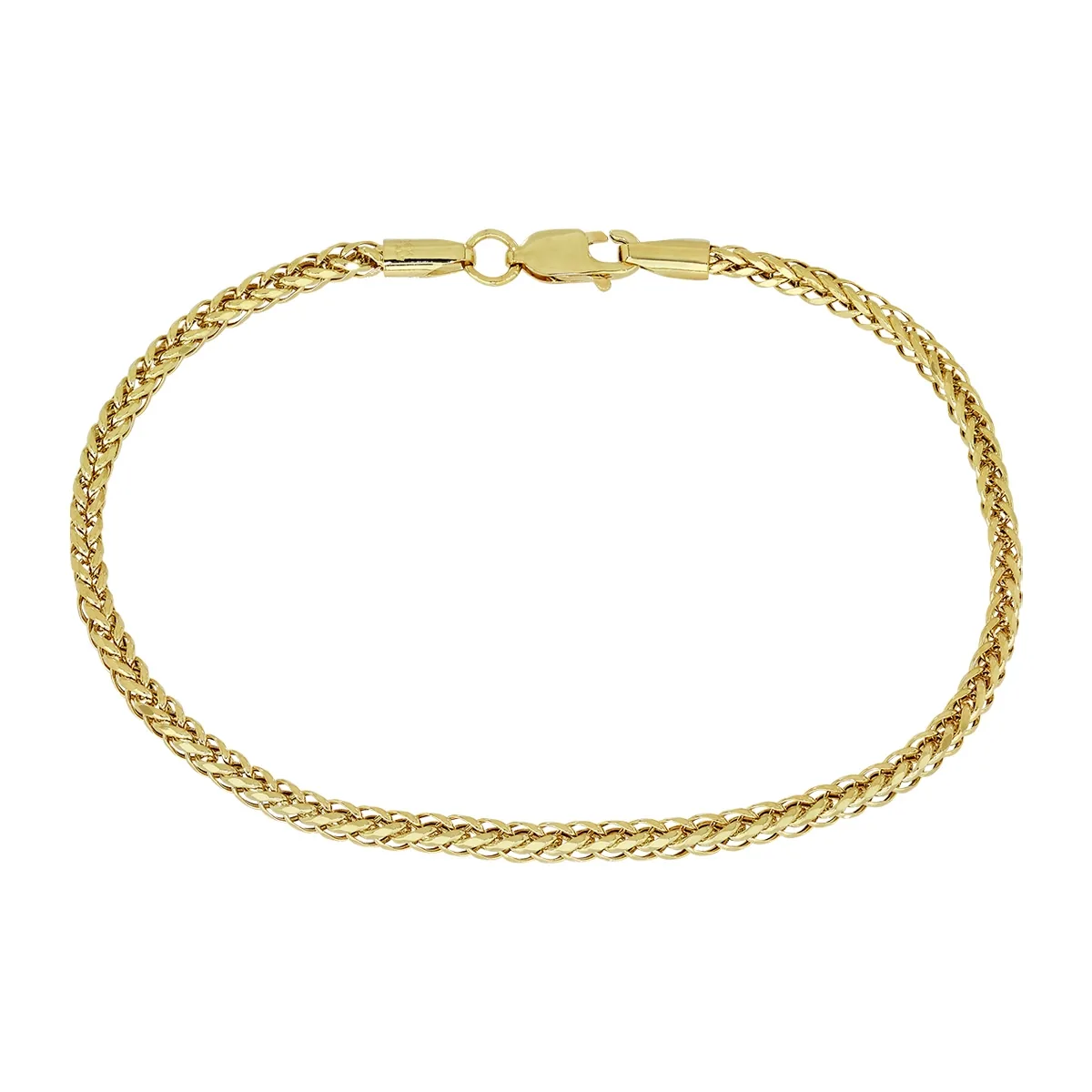 Pulsera en oro amarillo de 18 Kilates, 19 cm. de largo, 3 mm. de ancho