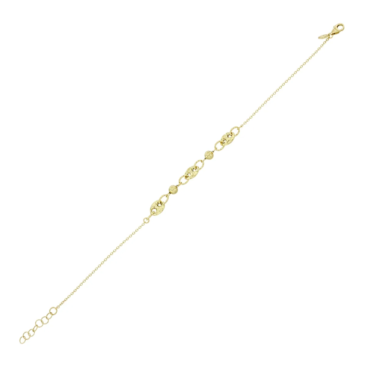 Pulsera en oro amarillo de 18 Kilates con visos, 18 cm. de largo, 1 mm. de ancho