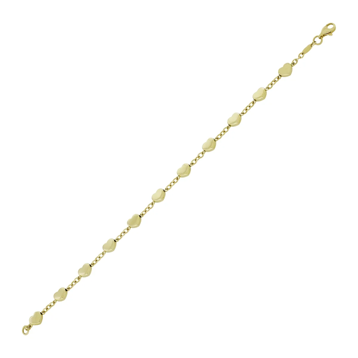 Pulsera en oro amarillo de 18 Kilates, 19 cm. de largo, 2 mm. de ancho
