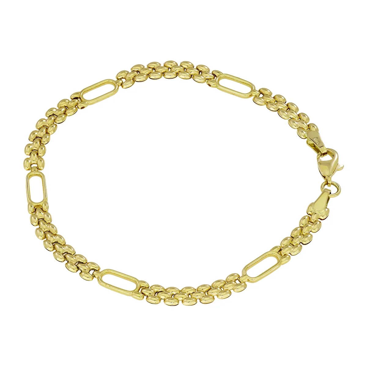 Pulsera en oro amarillo de 18 Kilates, 19 cm. de largo, 4 mm. de ancho