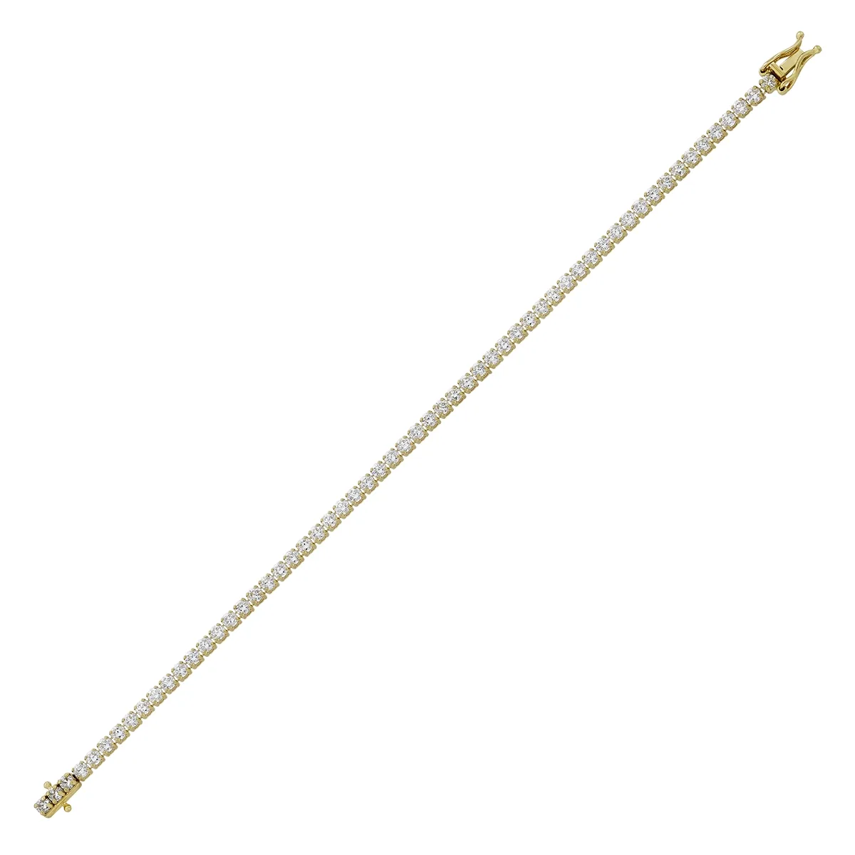 Pulsera en oro amarillo de 18 Kilates, con diamante de laboratorio de 4.70 Ct, 18 cm. de largo, 2.50 mm. de ancho